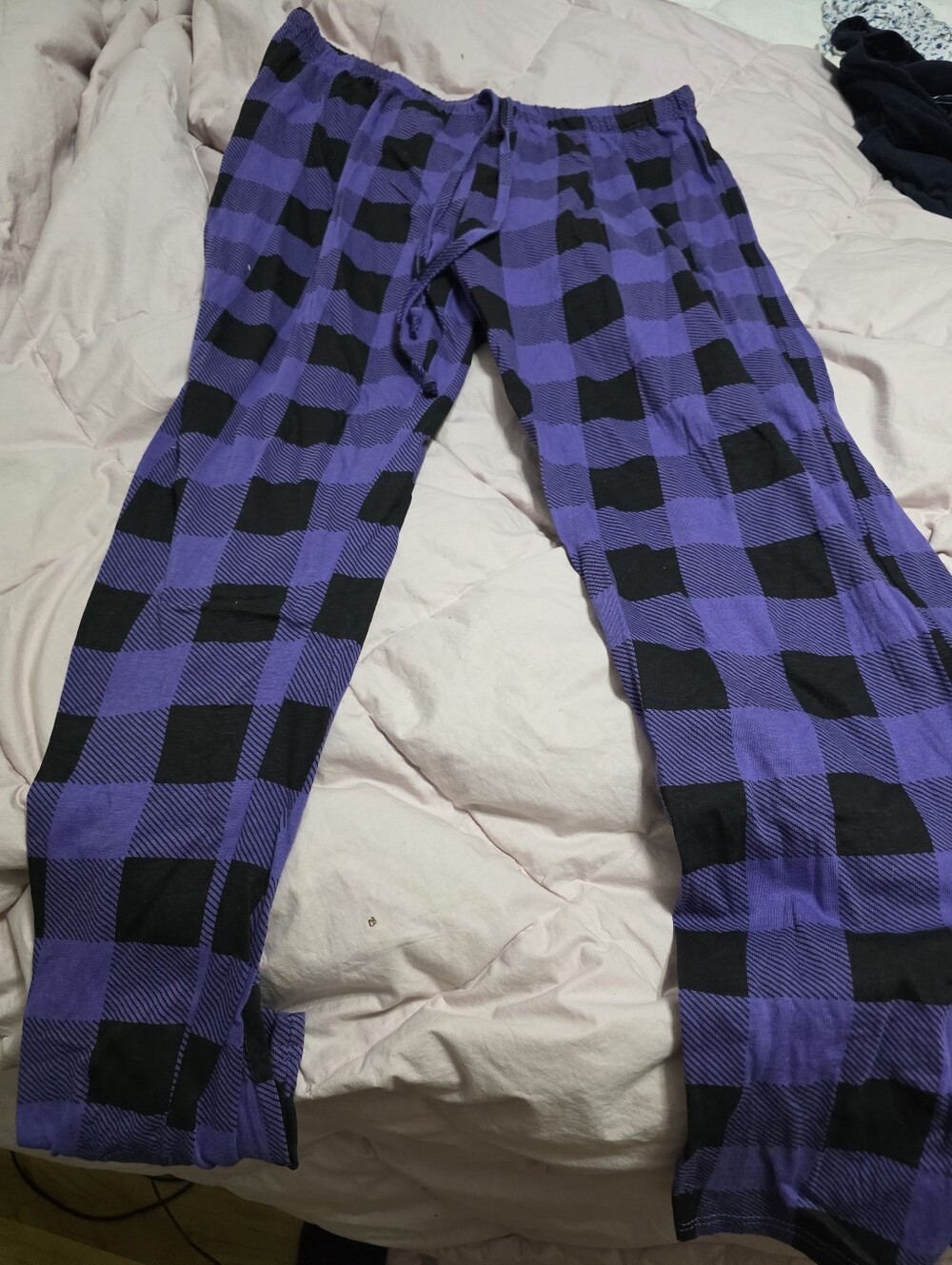 Women's Purple and Black Plaid Lounge Pants